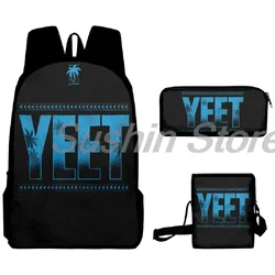 Jey Uso Yeet Merch-Sac à dos à bandoulière unisexe, sac à dos décontracté, sac à dos de voyage, sac à dos pour hommes et femmes, ensemble de 3 pièces