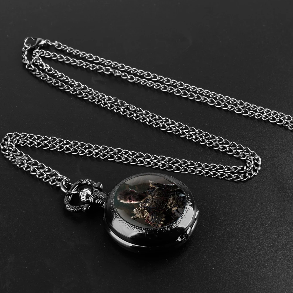 Black Myth: WuKong Vintage Quartz Pocket Chain Watch Necklace Watches For Men Women Unique Gifts Mens Birthday Gifts for Boys