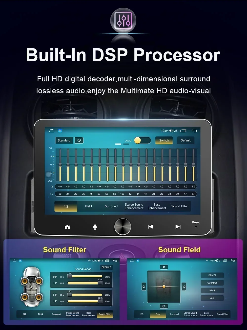 Single 1 Din 7 Inch Android Car multimedia Radio Player Android Auto CarPlay Navigation WIFI EQ MP5 Player BT Stereo Head unit