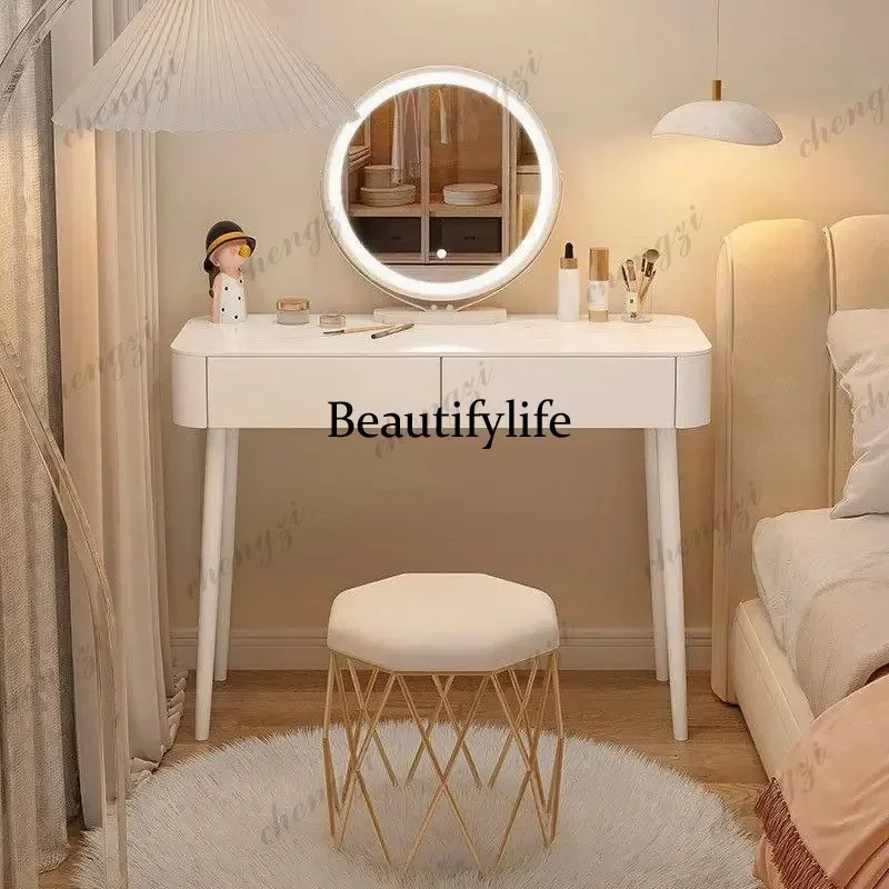 A49 Wooden Italian Dressing Table Storage GoldWhite Mirror White Dressing Table Drawers Cheap Coiffeuse De Chambre Organizer Mak