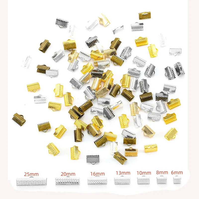 50pcs Cord Crimp End Beads Buckle Tips Clasp Cord Flat Cover Clasps For Jewelry Making Findings Diy Necklace Bracelet Connectors