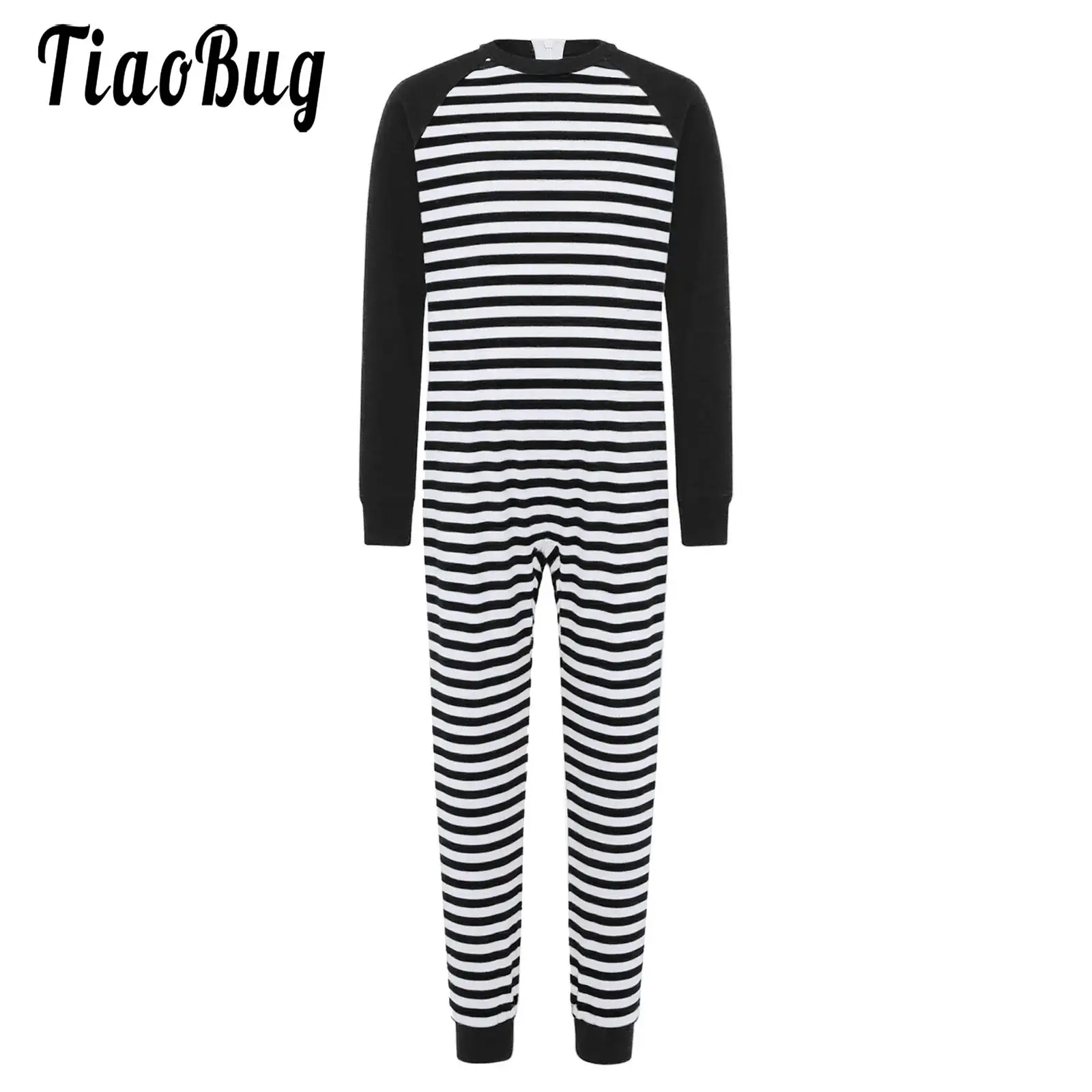 Kid Boys Girls Special Needs Jumpsuit Adaptive Clothing Long Sleeve Full Length Anti-Strip Back Zipper Stripes Rompers One-piece