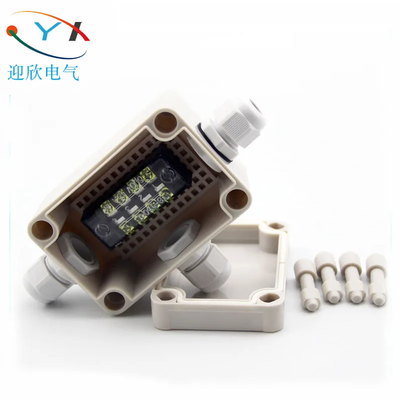 

Водонепроницаемая распределительная коробка из АБС-пластика с Т-образным трехходовым разветвителем. Размеры: 95*65*55 мм. 4-позиционные клеммы.