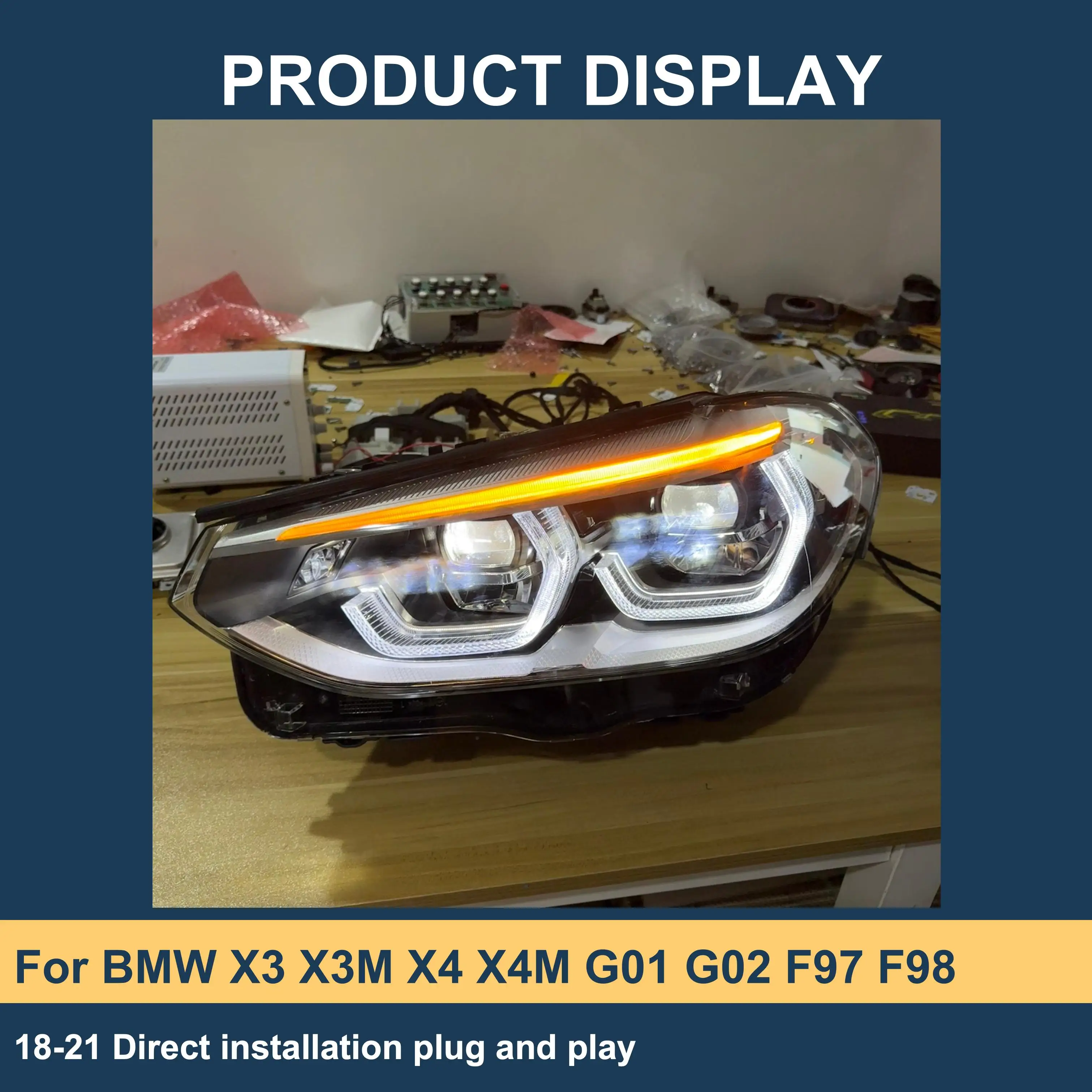 J ONE Custom Led Headlights Headlight For BMW X3 X3M X4 X4M G01 G02 F97 F98 2018-2021 Headlights For Car