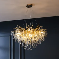 Modern Luxury Crystal Ceiling Chandelier K9 For Table Dining Living Room Bedroom Home Decor Pendant Lighting Lusters Luminaires