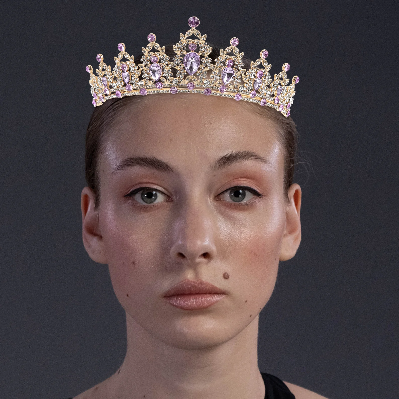 حجر الراين تيارا الزفاف تاج الزفاف إكسسوارات الشعر للعروس النساء حفلة موسيقية الاحتفال الحدث أغطية الرأس #6