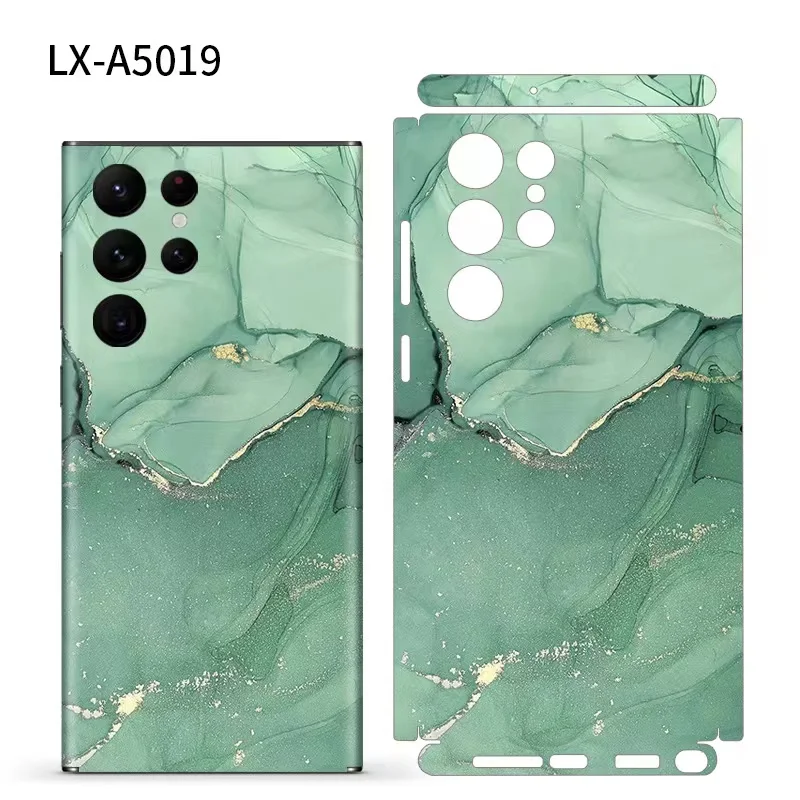 Marble Grain Decal Skin for Samsung S24 S23 S22 Ultra Plus Back Screen Protector Film Full Cover Wrap Durable Sticker