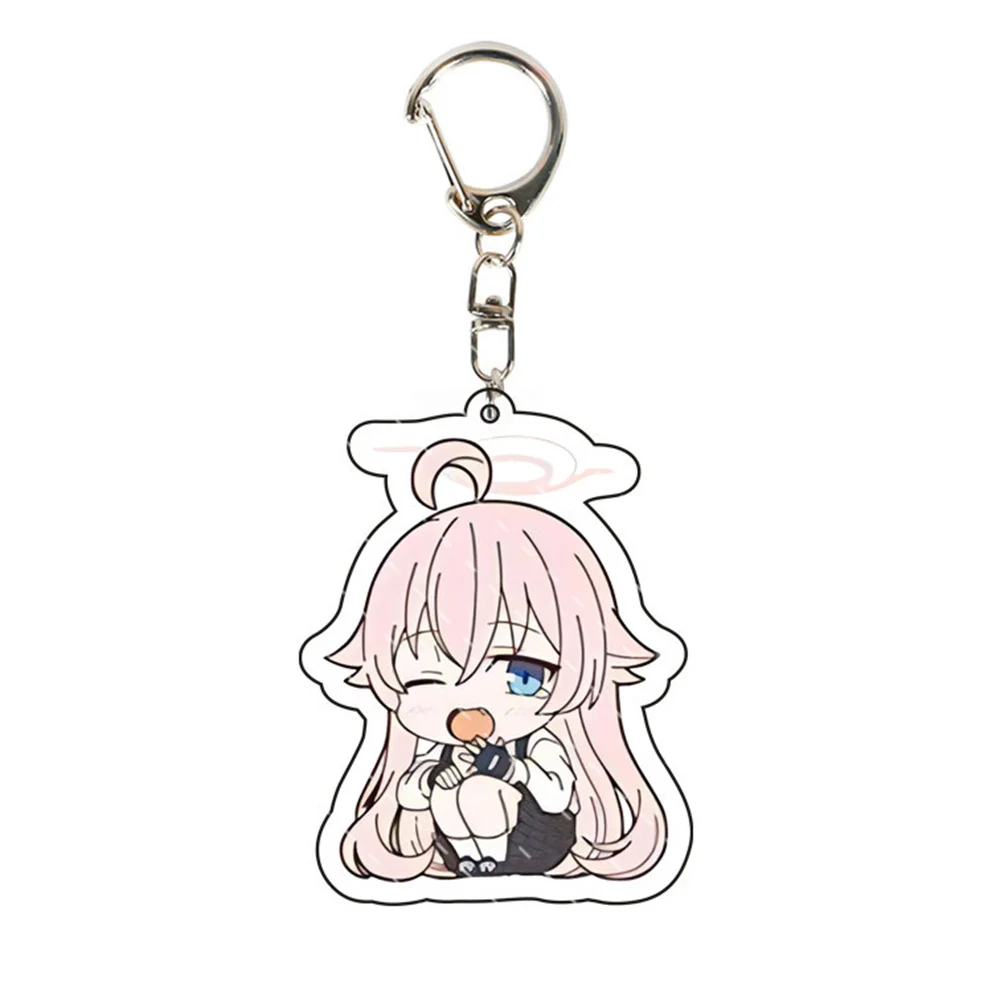 Blue Archive Anime Acrylic Figures Keychain Cartoon Cute Takanashi Hoshino Bag Pendant Chaveio Women Car Keyrings for Fans Gifts