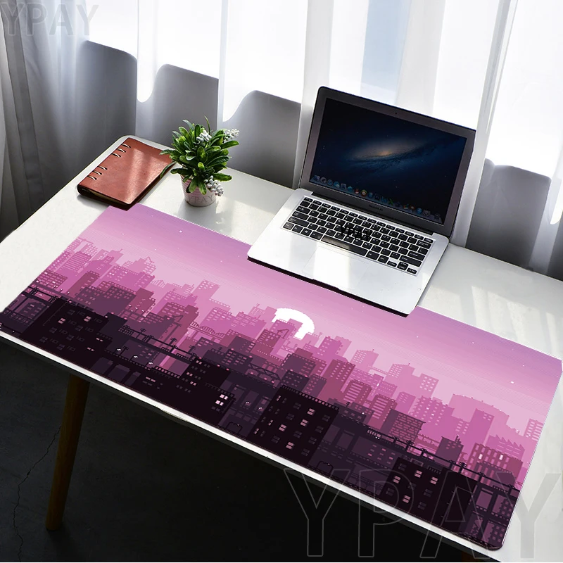 

city Neon Mouse Pad Gamer Mousepads Big Gaming Mousepad XXL Mouse Mat For Computer Laptop Large Keyboard Mat Street Desk Pad