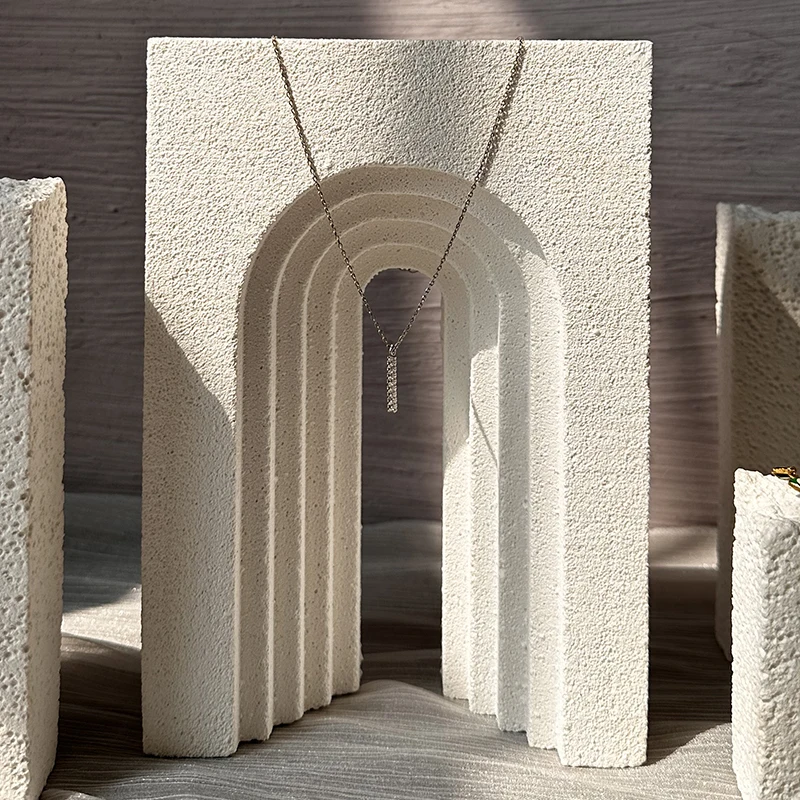 Gypsum Jewelry Display Stand Arched Rectangular matte surface for Photography Creative Decoration Commercial