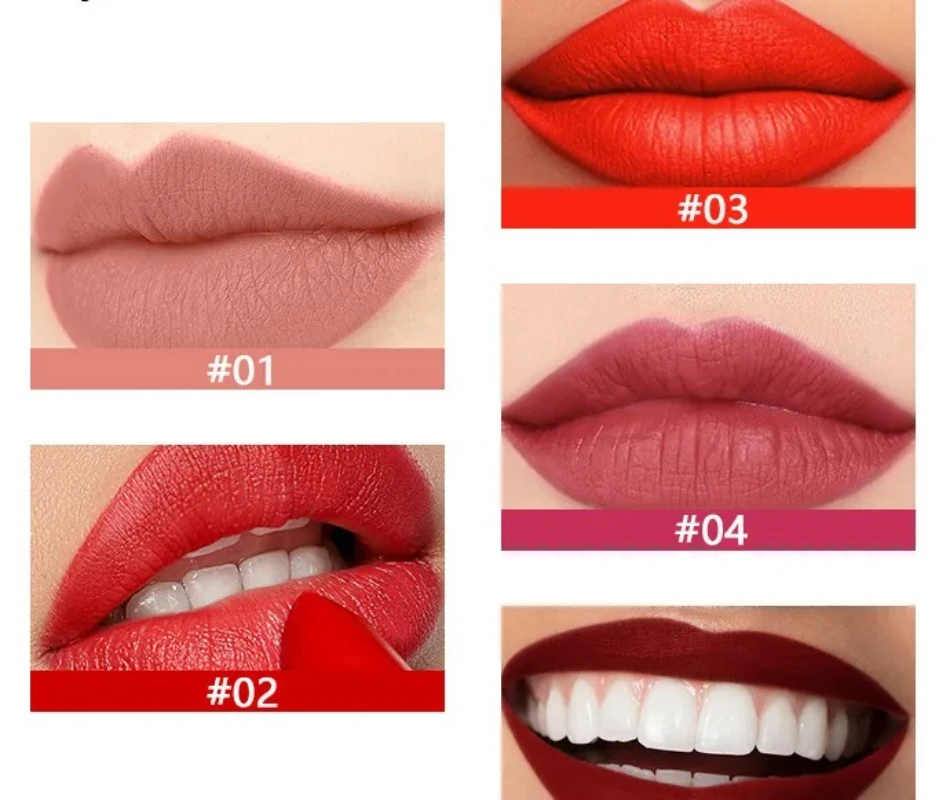High Quality Popfeel Waterproof Lasting Matte Luxury Velvet Lipstick Make up Smudge-Free Pigmented Lipsticks Lip Gloss Cosmetics
