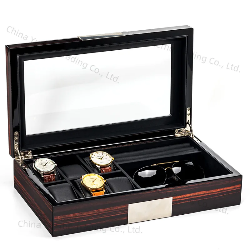 

Watch box storage box Ebony box Exquisite classical watch glasses storage bo Multifunctional