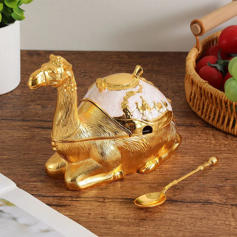 

Банка для хранения специй и приправ Camel White Sugar с крышкой и ложкой, кухонная банка для хранения специй и приправ