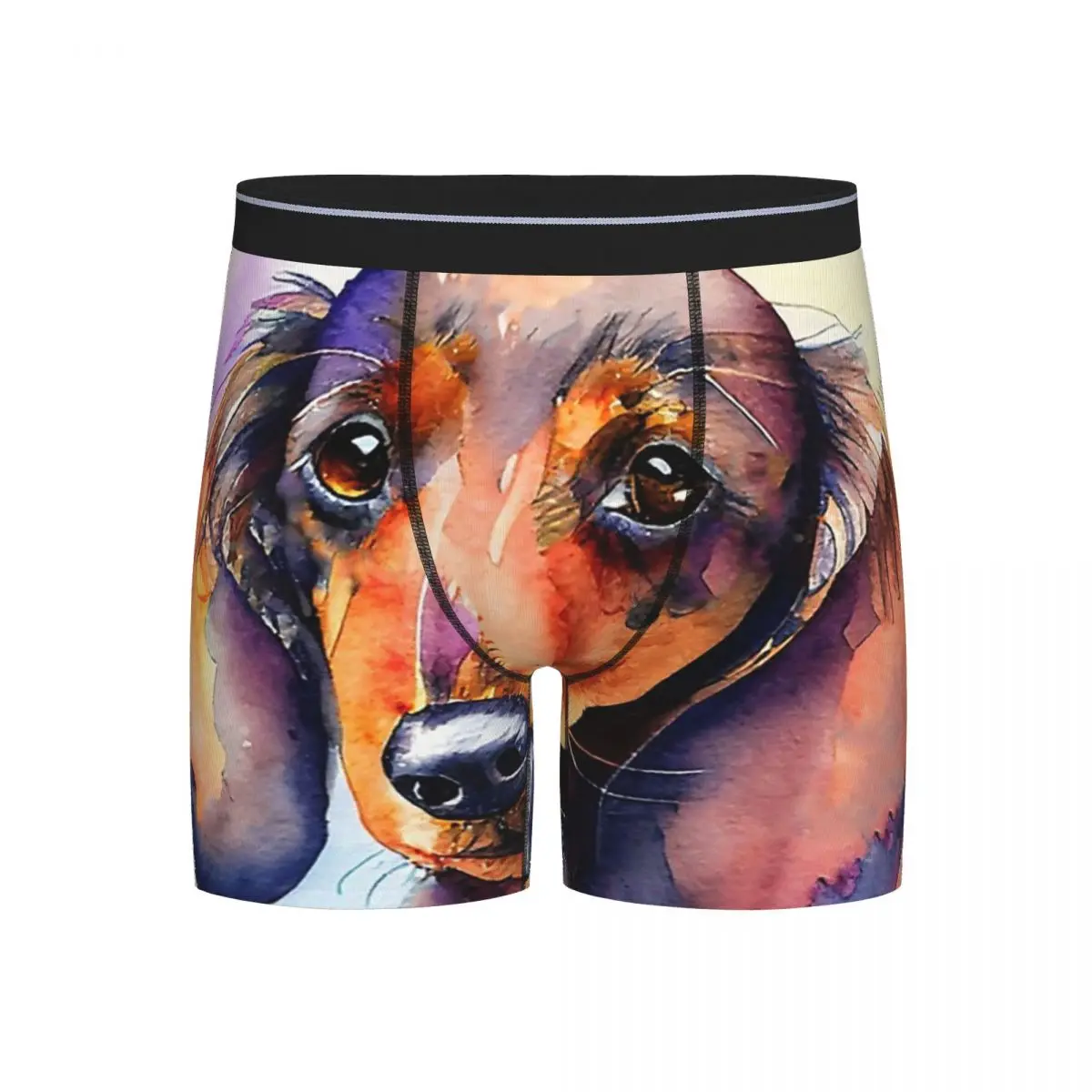 

Long Boxer Underpants Shorts Dachshund Watercolor Dog Portrait Panties Men's Soft Underwear for Homme Man Boyfriend Gifts