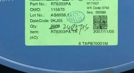 RT8203PA, SN3193I310E, KP1500-50, MCHC908QT2CDWE, RT8203, SN3193I310, KP1500, MCHC908, Original, calidad 100%, nuevo, 5 unidades por lote