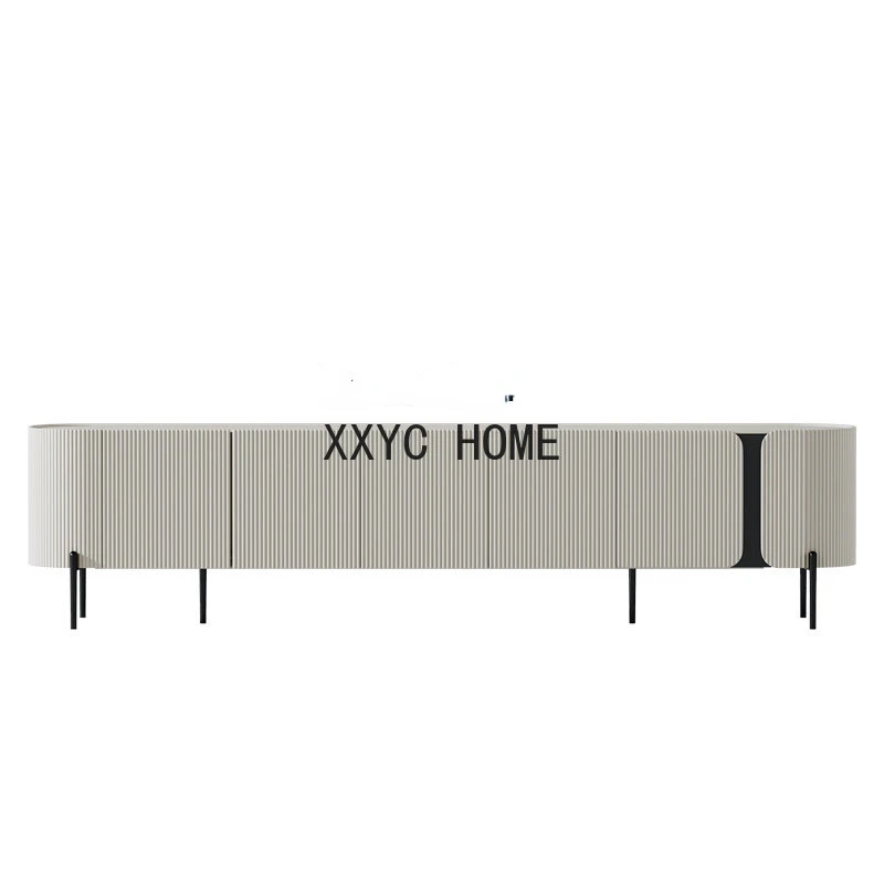 

Light French Simplicity Modern Living Room Italian Minimalist Designer Furniture Paint Floor Cabinet TV Cabinet