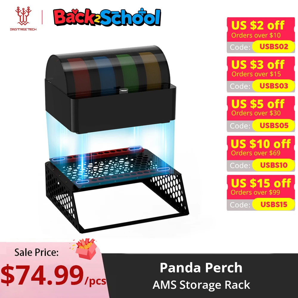 

BIGTREETECH Panda Perch Holds Two AMS Units Durable Storage Rack Expansion Boxes for Bambulab P1 X1 3D Printer Accessories