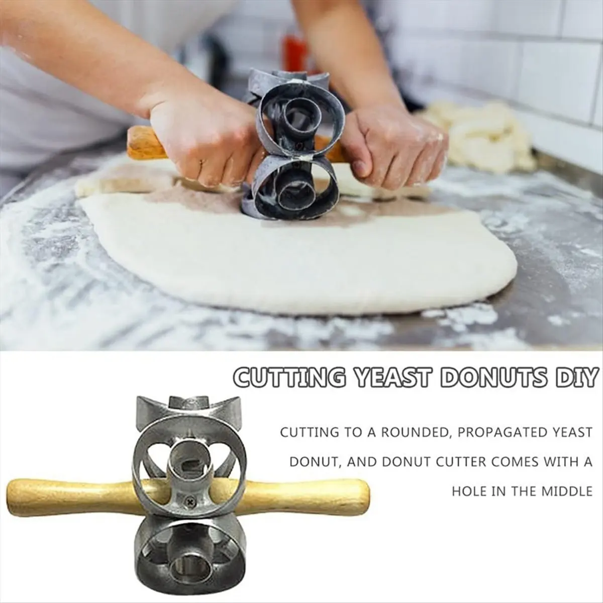 AA83 Donut Mold, Donut Cookie Cutter, 6 Cavity Non-Stick Donut Cutter Cookie Mold, Professional Baking Dough Tools