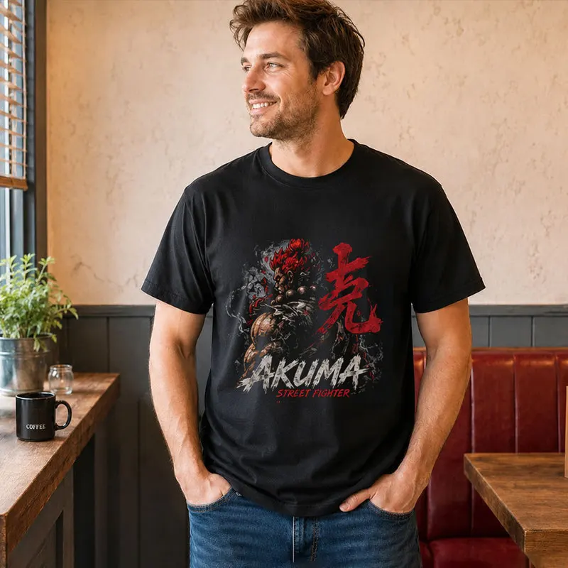 Akuma Street Fighter T shitr Cool Anime Gamer Gift 0813 Retro Arcade Fighting Game Tee Hadouken World Warriors Unisex Top S-6XL