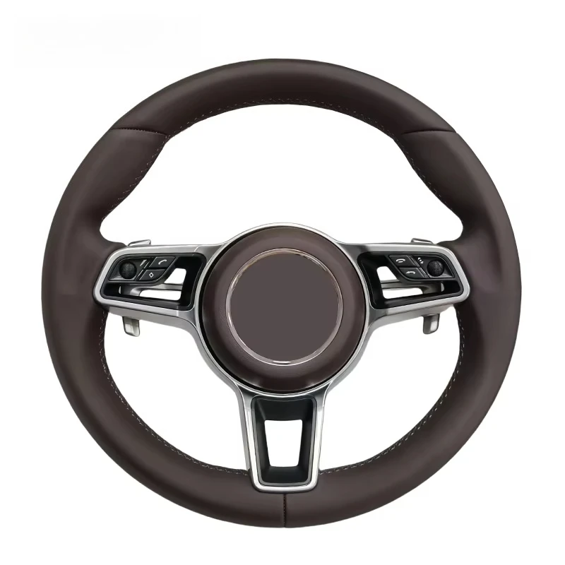 

Personalised Customised Brown Leather Steering Wheel For Porsches 911 996 Cayenne 958 718 Boxster 968 Cayman Macan GT3 RS