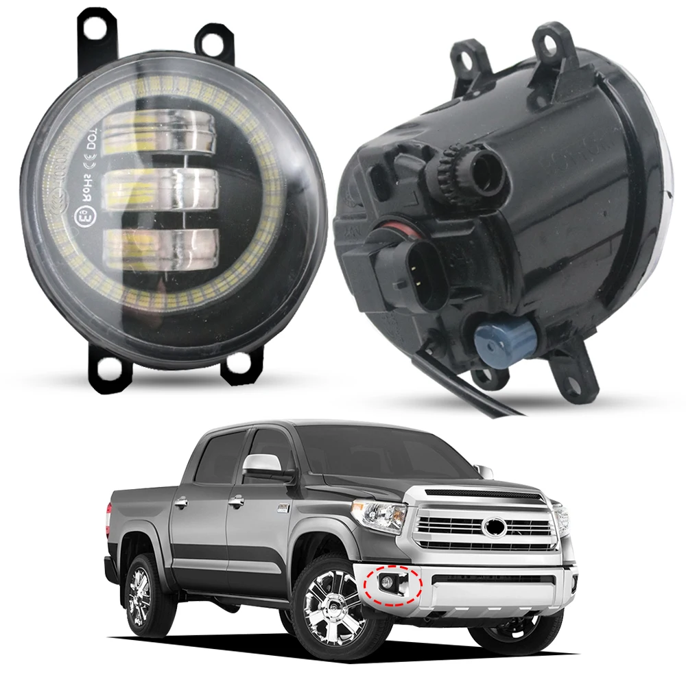 

OEM Style Angel Eye DRL Fog Lights Led or Halogen Replace Factory For Toyota Tundra XK50 MK II Facelift 2014 2015 2016 2017-2020