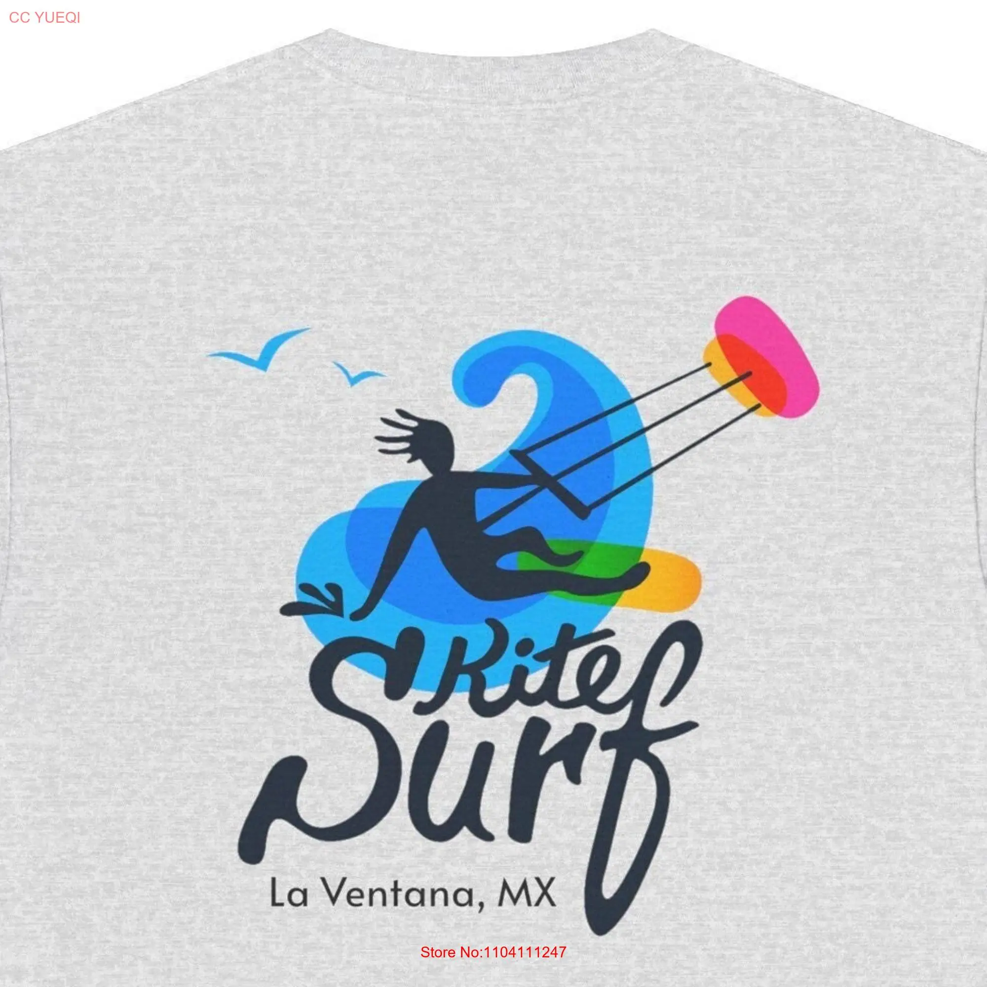 Kite Surf T Shirt Inspired by La Ventana Mexico Cotton for East Cape Near Los Cabos Kiting Windy long or short sleeves