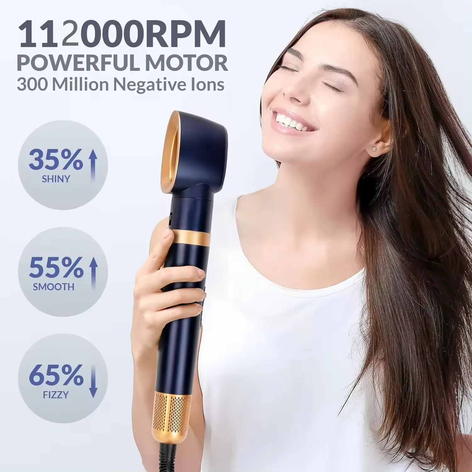 مجموعة مجفف شعر صغيرة عالية السرعة 5 في 1 مصفف شعر خطوة واحدة مجموعة فرشاة نفخ الهواء الساخن مشط بكرة الشعر مستقيم فرشاة قابلة للتبديل