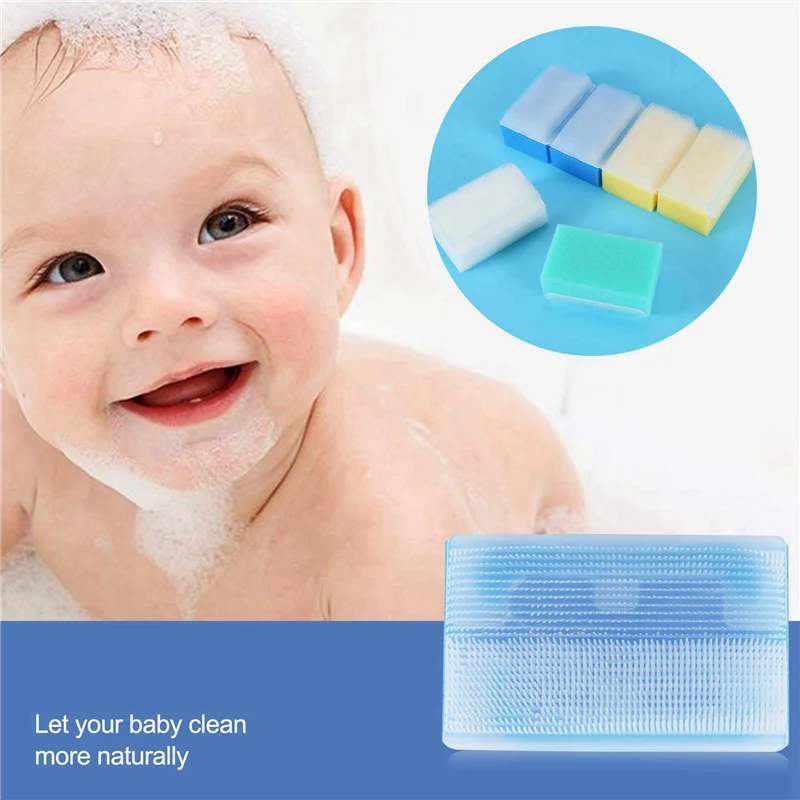 

ODIES-Baby Bath Sponge (24 Pieces) Soft Foam Washer With Cradle Cap Brush Body,Hair And Scalp Clean Gentle Baby Sensory Brush