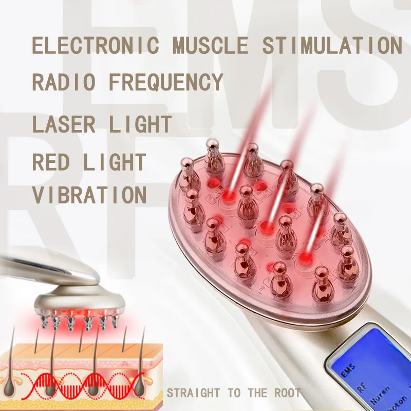 

New professional RF laser hair comb for hair regrowth hair loss prevention home use hair massage
