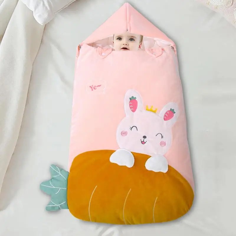 Sleeping Bag For Toddler Cartoon Comfortable Bunting Bag Anti-kick Swaddle Blanket Winter Sleeping Bag For 0-18 Months Kids