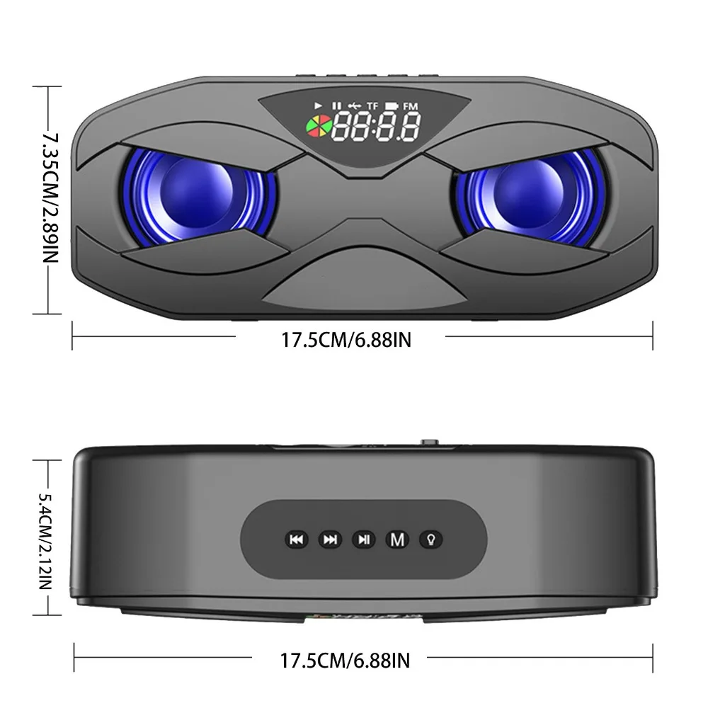Аудиоплеер M5 Bluetooth-динамик Светодиодный дисплей Двойной звуковой сигнал M5 Стереодинамик Дизайн совы Поддержка TF-карты M5 FM-радио Громкоговоритель