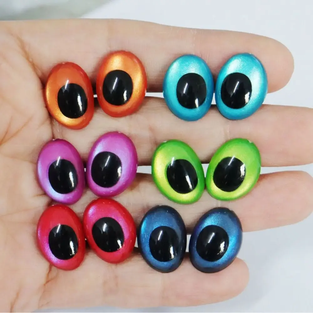 20pcs(10pairs) Oval Shape Safety Eyes DIY Craft Round Animal Eye 3D Crochet Dolls Eyeballs Amigurumi Making Accessories