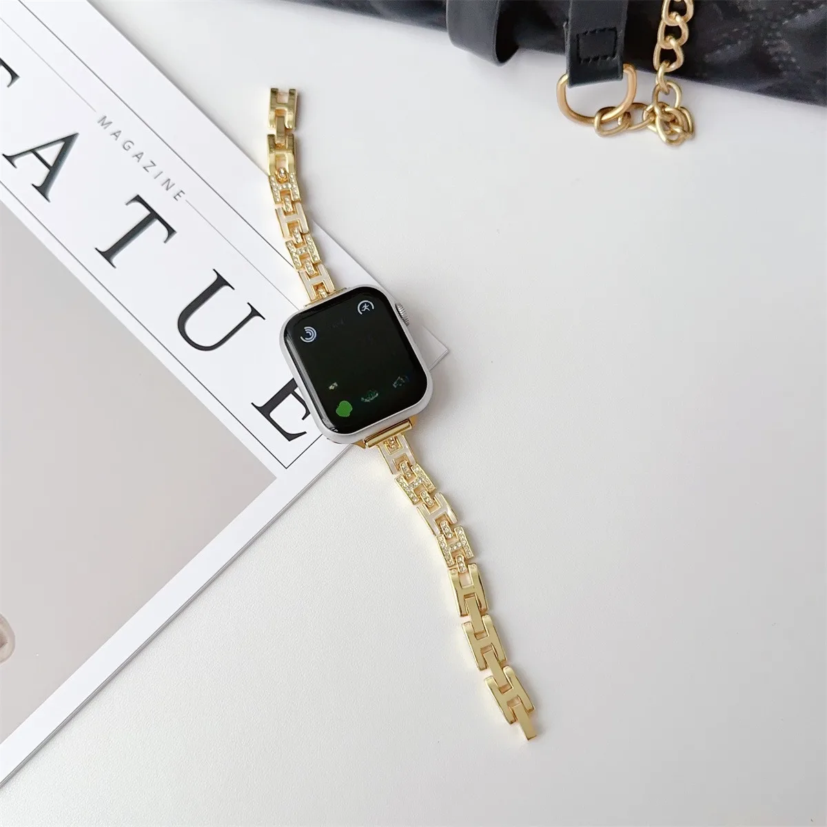 Watch Band For iWatch 42/44/45/46/49mm 38/40/41mm Metal Fashion Watch Strap For Watch Series Ultra2 Series 10/9/8/7/6/5/4/3/2/1_voghion.com