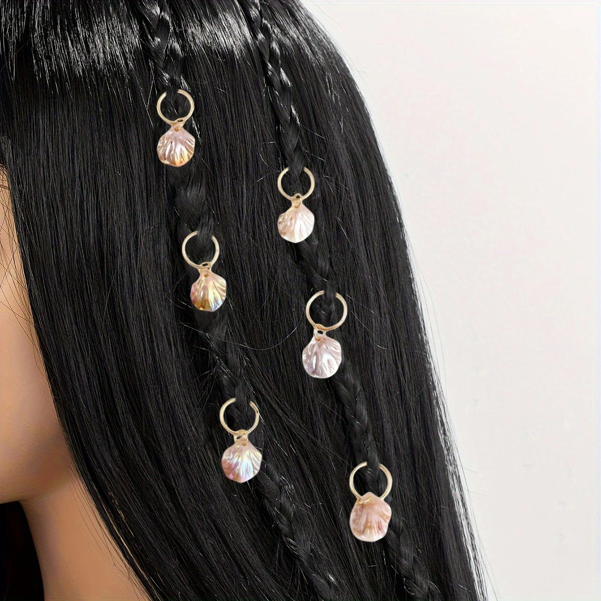 20pcs Women Shell Charm Braided Hair Rings - Unique Headdress Dreadlock Hair Clips for Stylish Hair Accessories Loc Hair Jewelry