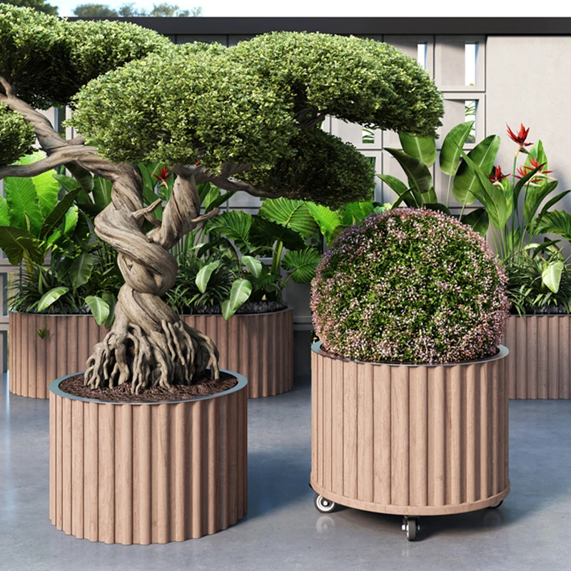 

Aluminum Alloy Flower Box Flower Pot Veg Planting Box Store Decoration Flower Grow Pot Home Courtyard Planting PlantersEquipment