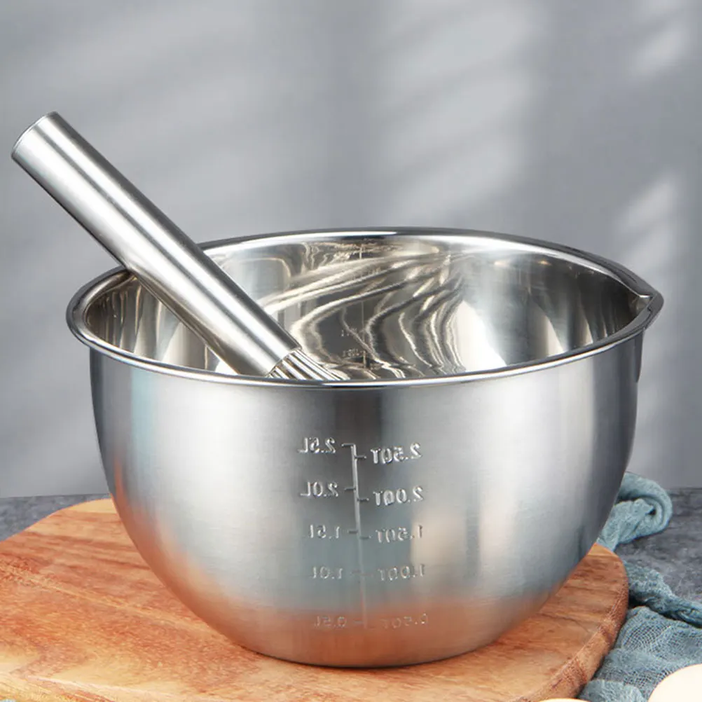

Baking Egg Beater Stainless Steel Mixing Bowl Metal Serving Bowls Salad Kitchen for