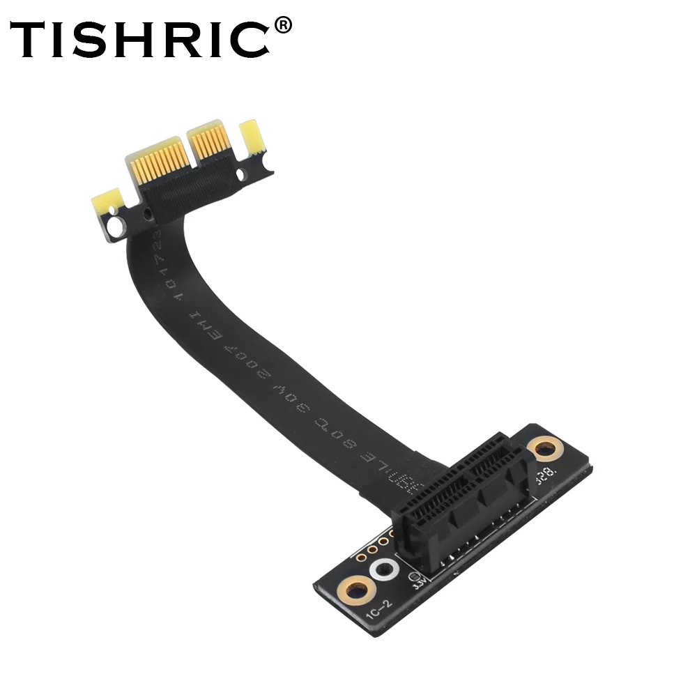 TISHRIC 10PCS Pcie 1x to 1x Double Right Angle Extension Cable PCIE 1X Riser Cable 1X Extension Cable PCI Express 1X Riser Card