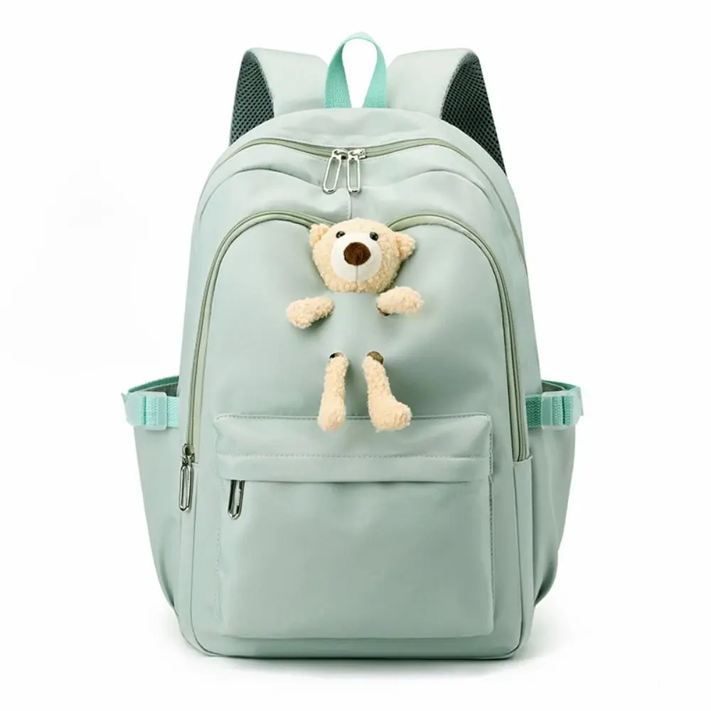 Japanese Oxford Large Capacity Backpack Schoolbag Bear Korean Style School Bag Solid Color Casual Knapsack Student