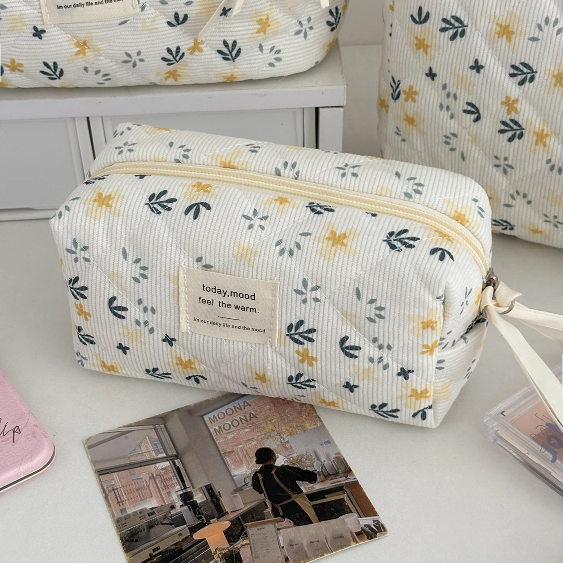 

Makeup Pouch Makeup Brush Case Set of Cosmetics Bags Tote Travel Cosmetics Make Up Organization Quilted Pouch Women Toiletry Bag