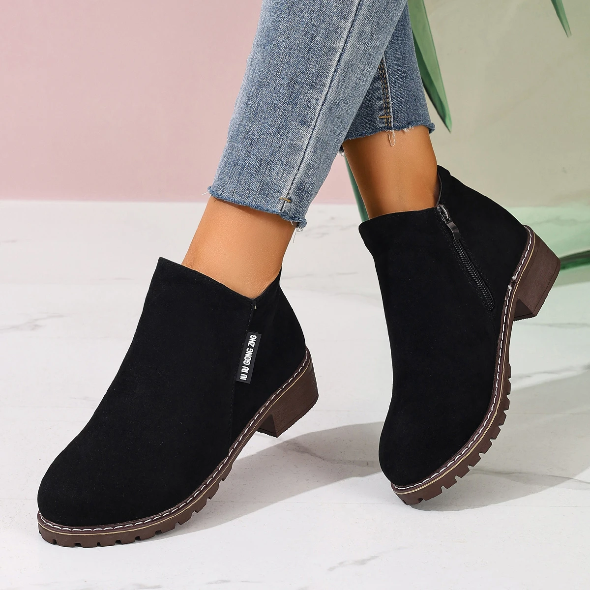 Women Formal Wear With Shoes - Women Autumn Winter Ankle Boots Side