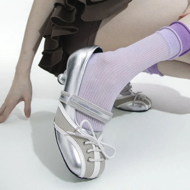 

Дизайнерские модные женские универсальные повседневные туфли Мэри Джейн на высоком каблуке с узлом-бабочкой, новые балетки с квадратным носком и крючком-петлей