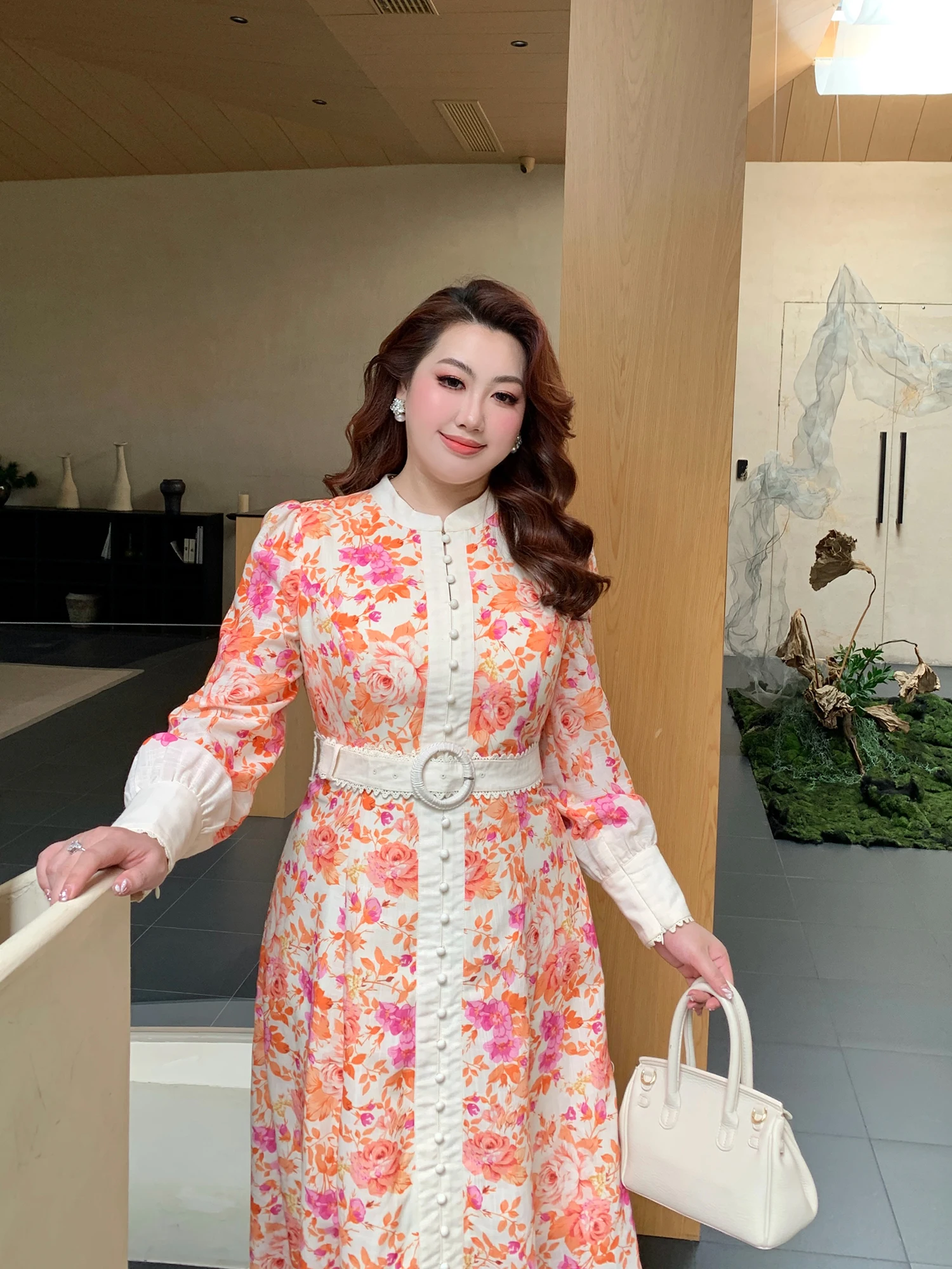 

Ele, женское платье большого размера с цветочным принтом, модное осенне-зимнее платье с высокой талией, длинное платье Sve Princ Sle от Glec