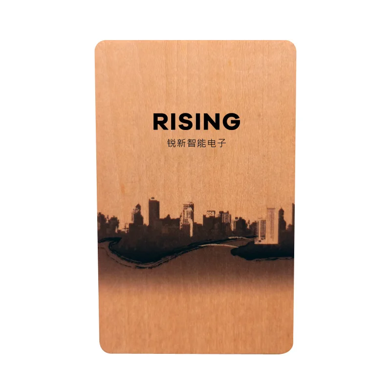 Carta per serratura NFC per hotel RFID diretta in legno di ciliegio personalizzata RUIXINRFID