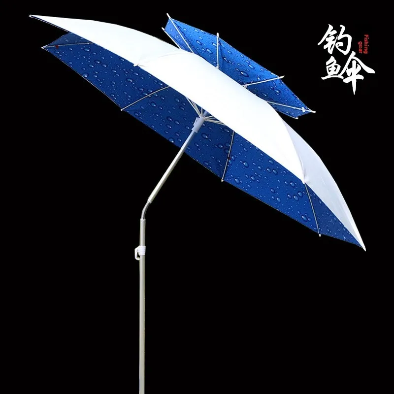 Wholesale Fishing Umbrella 200cm Double Layer Folding Swivel Patio Rain Sunshade Water Bead Color Umbrella for Beach