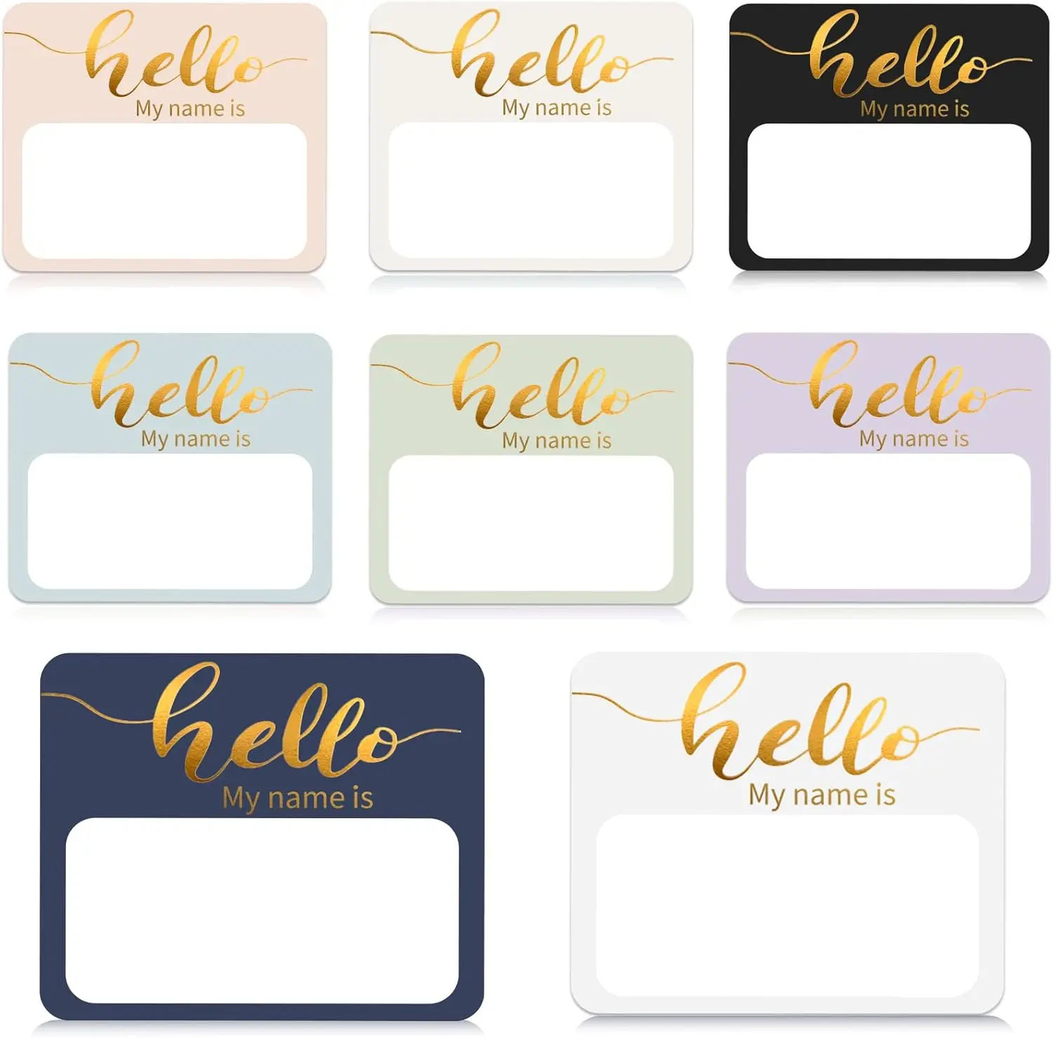 

Gold Foil Name Tag Stickers 120 Pack 3x2.5 Inch Hello My Name Is Labels for School Classroom Meeting Conferences Clothes Office