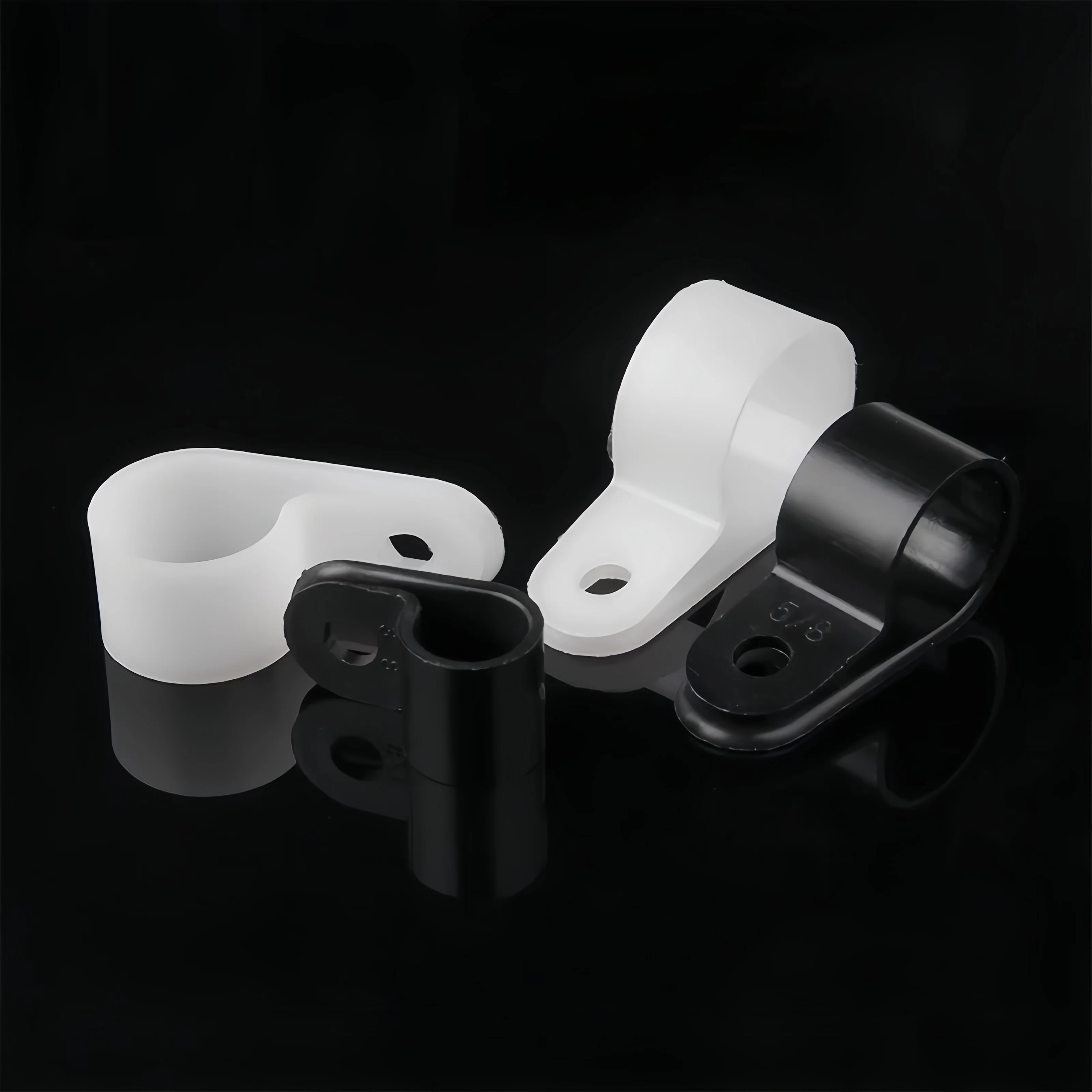 R13.2-R23 100Pcs R-Type Nylon Cable Clamps Wire Clips Snap Fasteners 94V-2 Flame Retardant for Electrical Cable