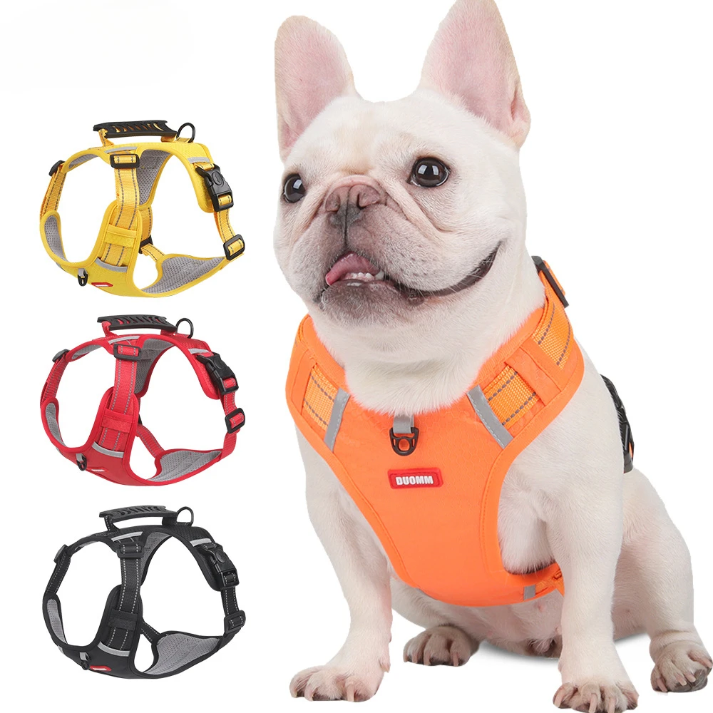 Reflective No-pull Pet Chest Harness Protective Vest Anti-Blast Leash with Handle for Training Medium and Large Dogs Supplies