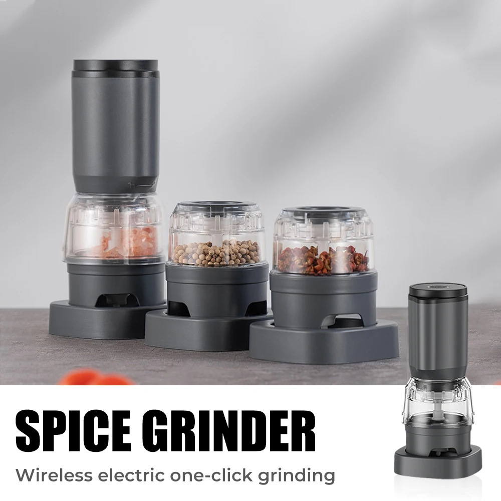 

Portable Automatic Spice Grinder Set Household Sea Salt Pepper Mill Tool USB Rechargeable Quick Mount Type Spice Grinder Kit