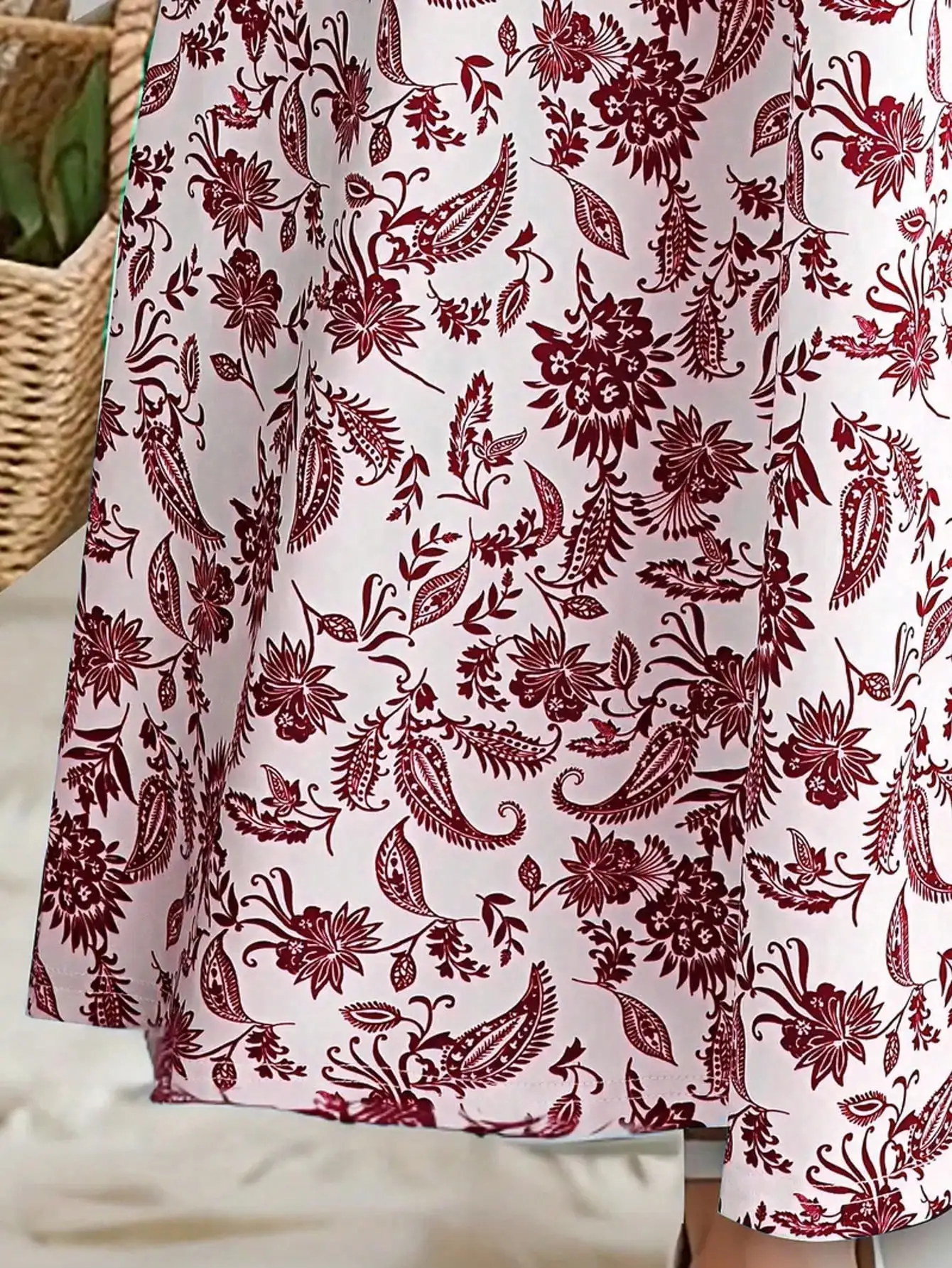 Mädchenkleid im Bohemian-Stil mit Paisley-Muster, Kurzarm, Mittellang, Lässiges Sommerkleid, Urlaubsgeschenk 2026 – Detail 16