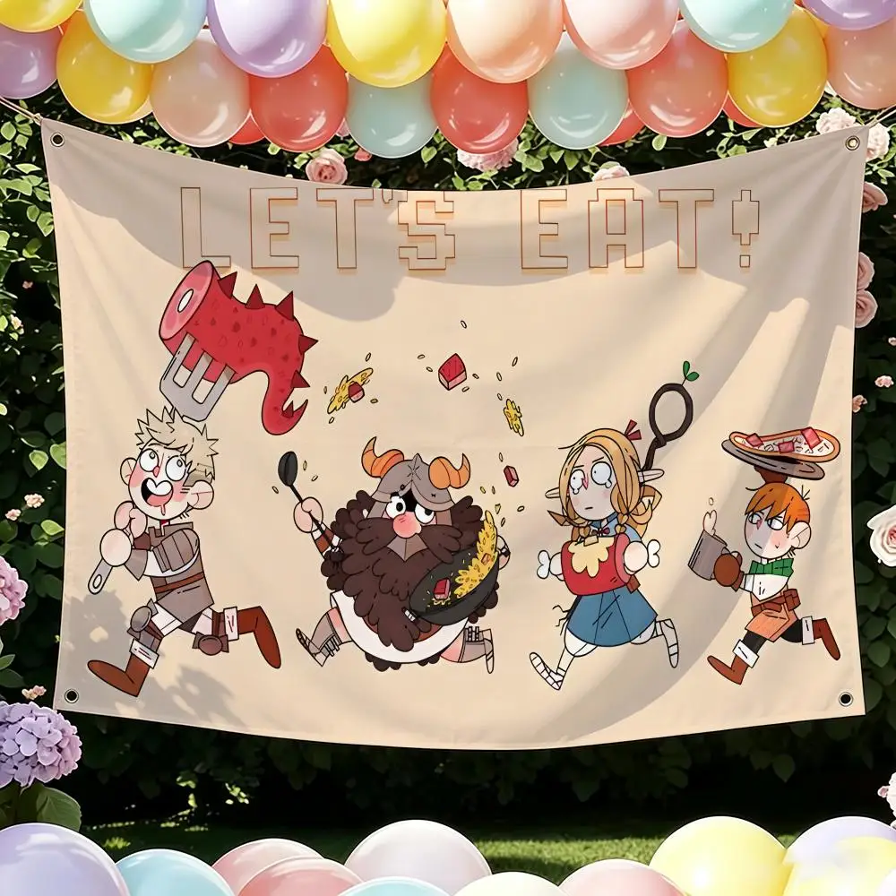 ANIMD-E D-Delicious In Dungeon Flags Flag Suitable For Party Club Outdoor Interior Wall Art Decoration Banner Gift